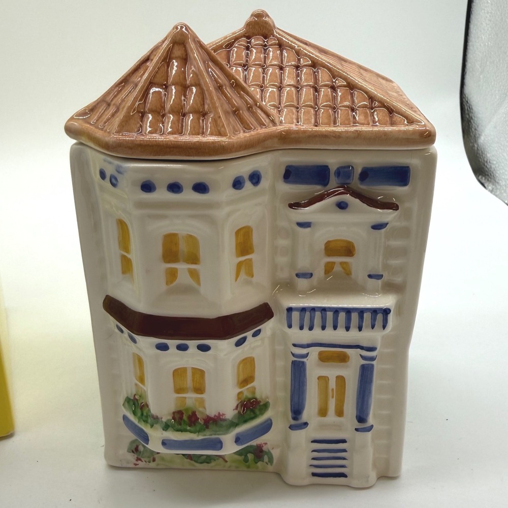 Avon Townhouse Canister Collection Small Ceramic Victorian House Brazil Vintage